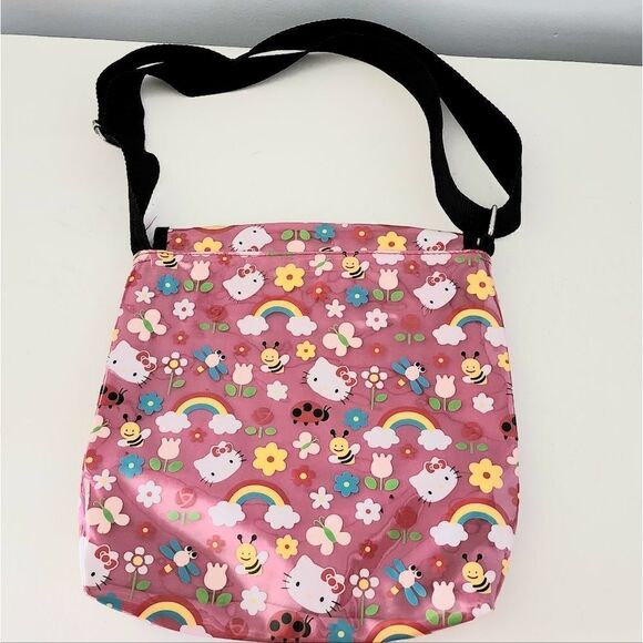 Hello Kitty Sanrio Girls Crossbody Messenger Bag Pink Rainbow Kitty - Picture 2 of 12